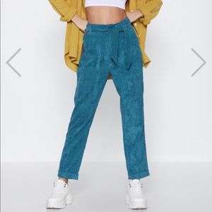 Nasty Gal No Limits Teal Corduroy Pants